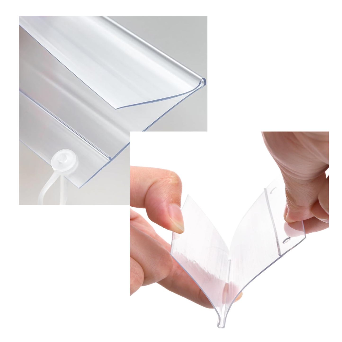 Plastic Wire Shelf Sign Holders With Snap Closure, 4" x 2.3" (10 PK)