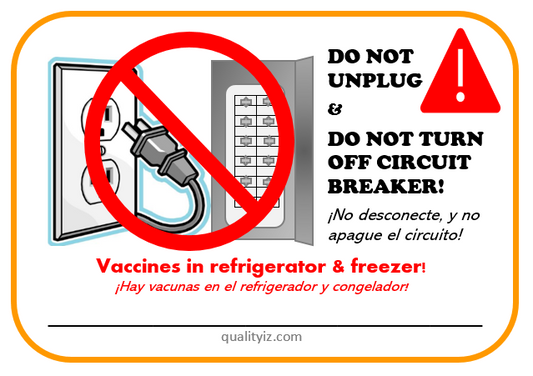Refrigerator & Freezer Labels Starter-Pack (For Medication & Vaccines)