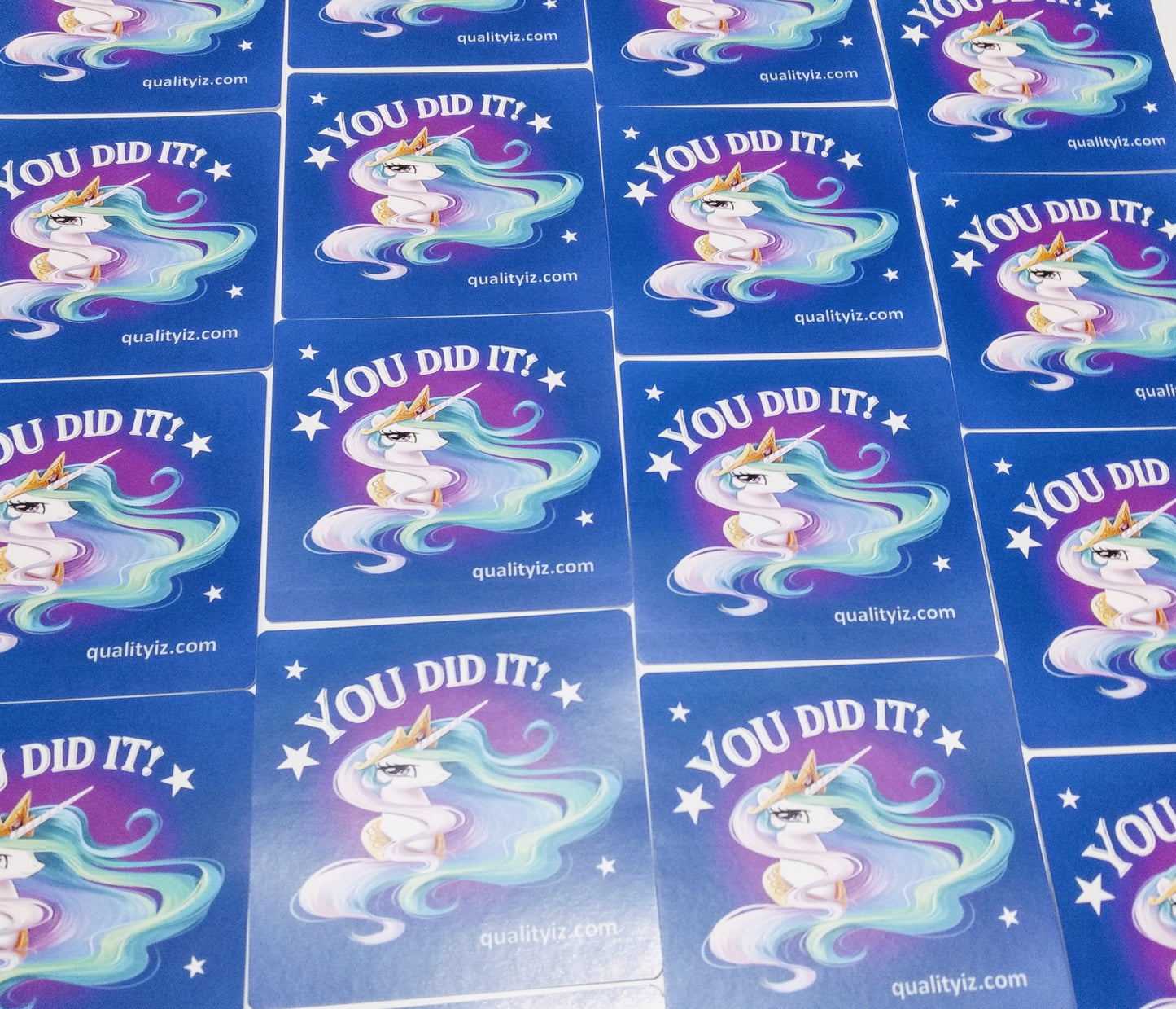 3x3" You Did it!, Unicorn High Quality Stickers (50-PK)