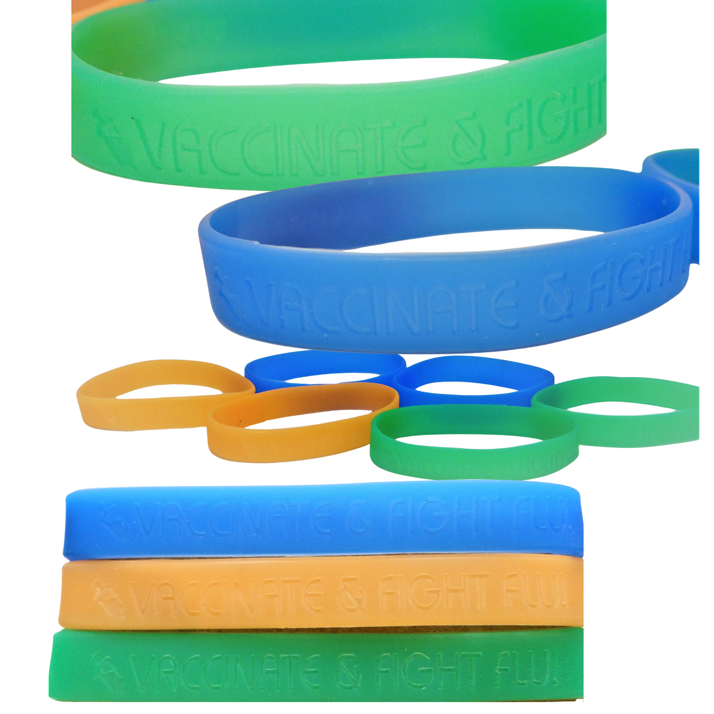 Vaccinate & Fight Flu!, Glow Wristbands (12 pk, Assorted)