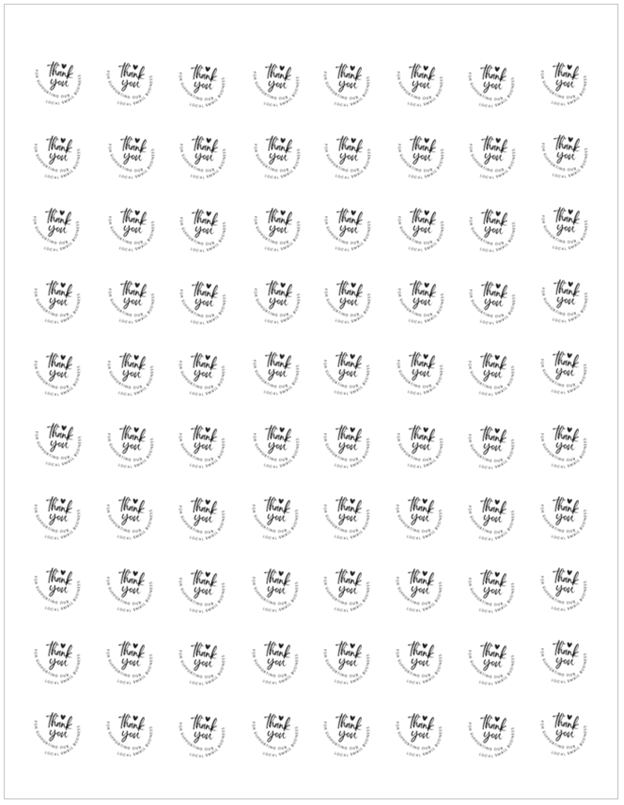 Digital File, Thank You For Supporting Our Local Small Business, 0.75" Stickers Printable