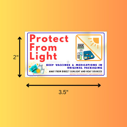 Protect From Light Labels for Medications & Vaccines (10PK, Select Option)