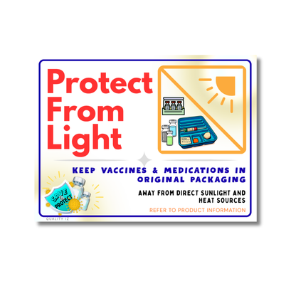 Protect From Light Labels for Medications & Vaccines (10PK, Select Option)