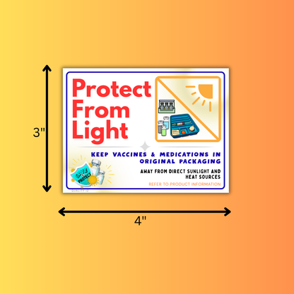 Protect From Light Labels for Medications & Vaccines (10PK, Select Option)