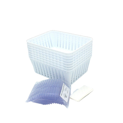 8 Storage Baskets 6.25" x 4.75" & 12 Label Holders With Cards, White
