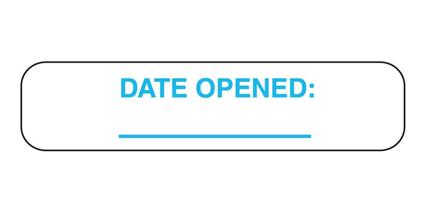 Date Opened Labels (1,000; 2-500 rolls)