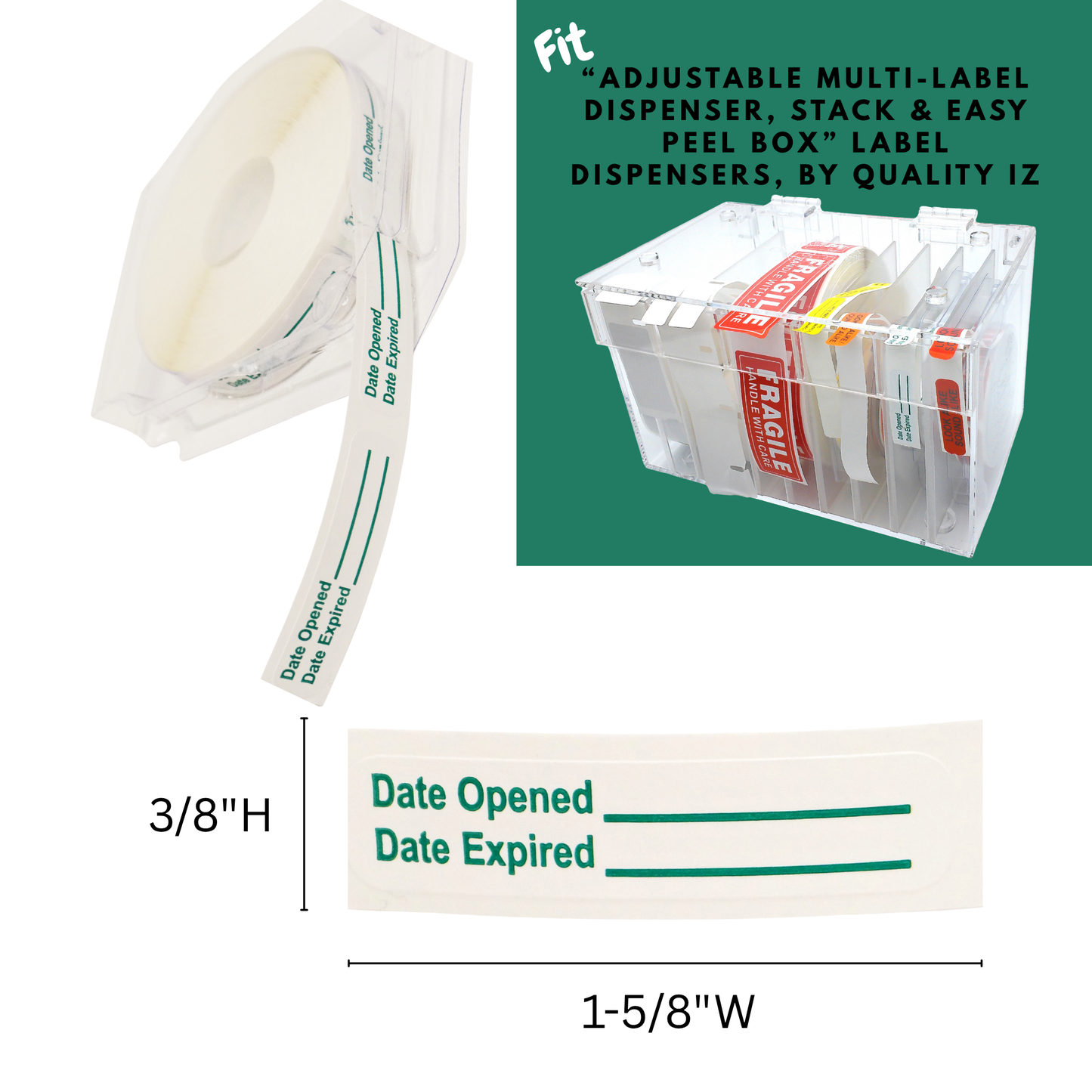 Date Opened Date Expired Labels (1,000; 2-500 rolls)
