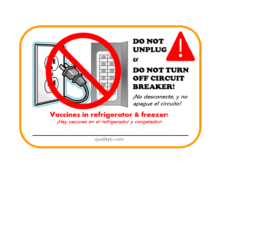Do Not Unplug & Do Not Turn Off Circuit Breaker LABELS - Bilingual (10/50 PK)