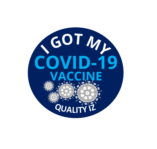 0.5", I Got My COVID-19 Vaccine, Stickers (Blue; 100 Per Roll)