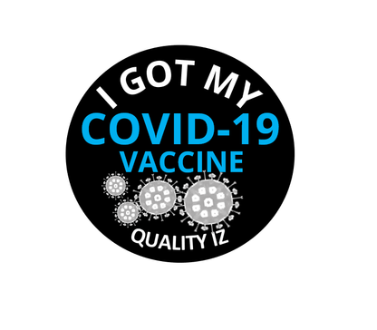0.5", I Got My COVID-19 Vaccine, Stickers (Black; 100 Per Roll)
