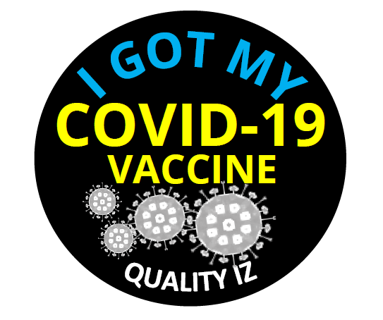 2", I Got My COVID-19 Vaccine, Stickers (Black; 50pk)