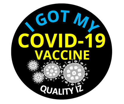 2", I Got My COVID-19 Vaccine, Stickers (Black; 50pk)