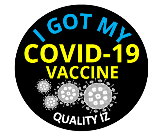 2", I Got My COVID-19 Vaccine, Stickers (Black; 50pk)