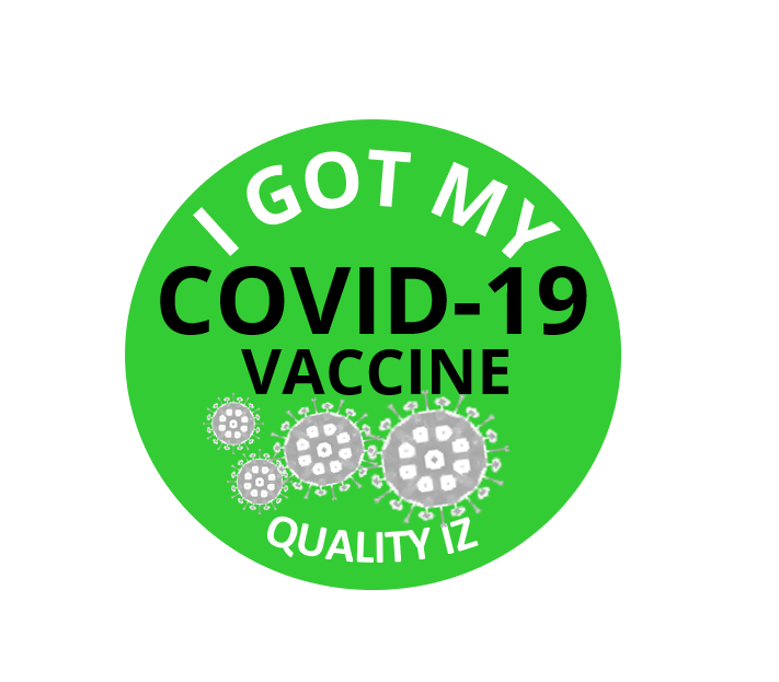 0.5", I Got My COVID-19 Vaccine, Stickers (Green; 100 Per Roll)