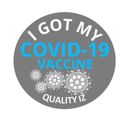 0.75", I Got My COVID-19 Vaccine, Stickers (Grey; 100 Per Roll)