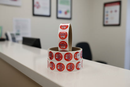 0.75", I Got My COVID-19 Vaccine, Stickers (Red; 100 Per Roll)