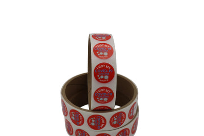 0.75", I Got My COVID-19 Vaccine, Stickers (Red; 100 Per Roll)