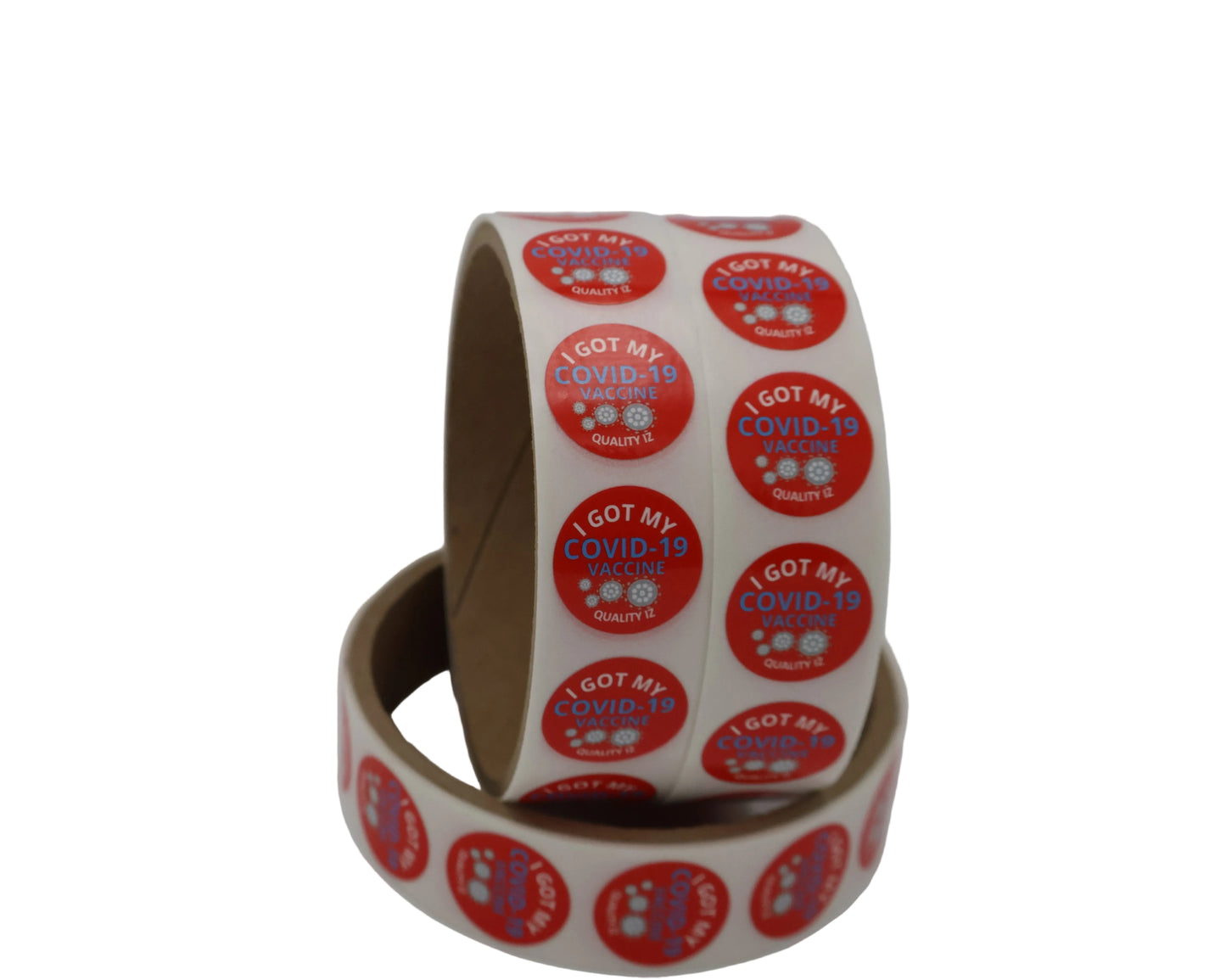 0.75", I Got My COVID-19 Vaccine, Stickers (Red; 100 Per Roll)