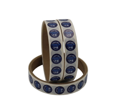 0.5", I Got My COVID-19 Vaccine, Stickers (Blue; 100 Per Roll)