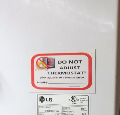 Do Not Adjust Thermostat LABELS - Bilingual (10/50 PK)