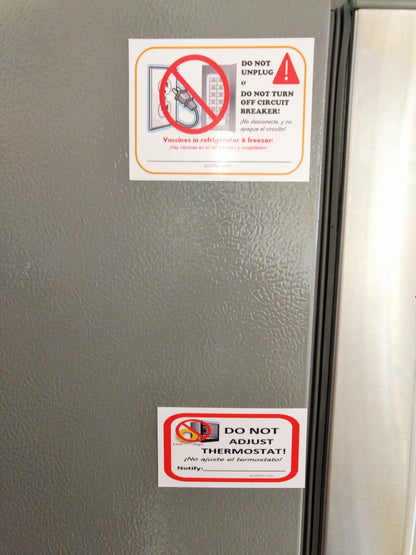 Do Not Adjust Thermostat LABELS - Bilingual (10/50 PK)