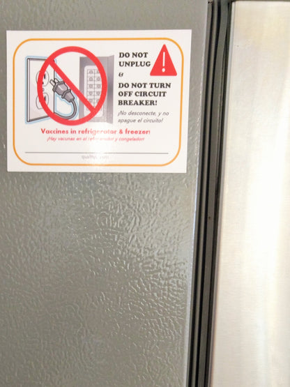 Do Not Unplug & Do Not Turn Off Circuit Breaker LABELS - Bilingual (10/50 PK)