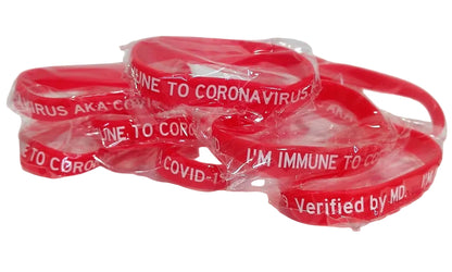 I'm Immune to COVID-19, Verified by MD, 0.5" Wristbands (5-Pk)