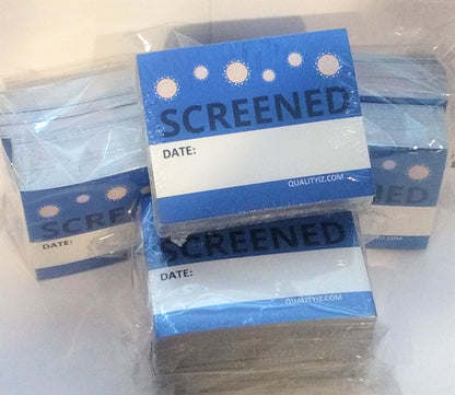 Screened Date, 2" x 2.5" Blue Stickers (200 Pk)