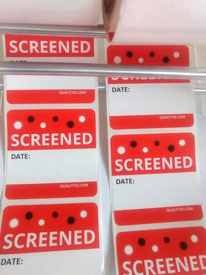 Screened Date, 2" x 2" Red Stickers (200/Roll)