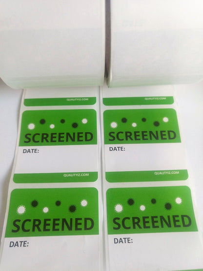 Screened Date, 2" x 2" Green Stickers (200/Roll)