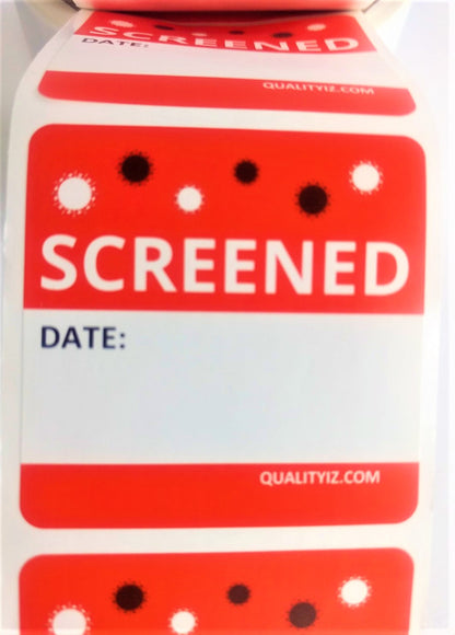 Screened Date, 2" x 2" Red Stickers (200/Roll)