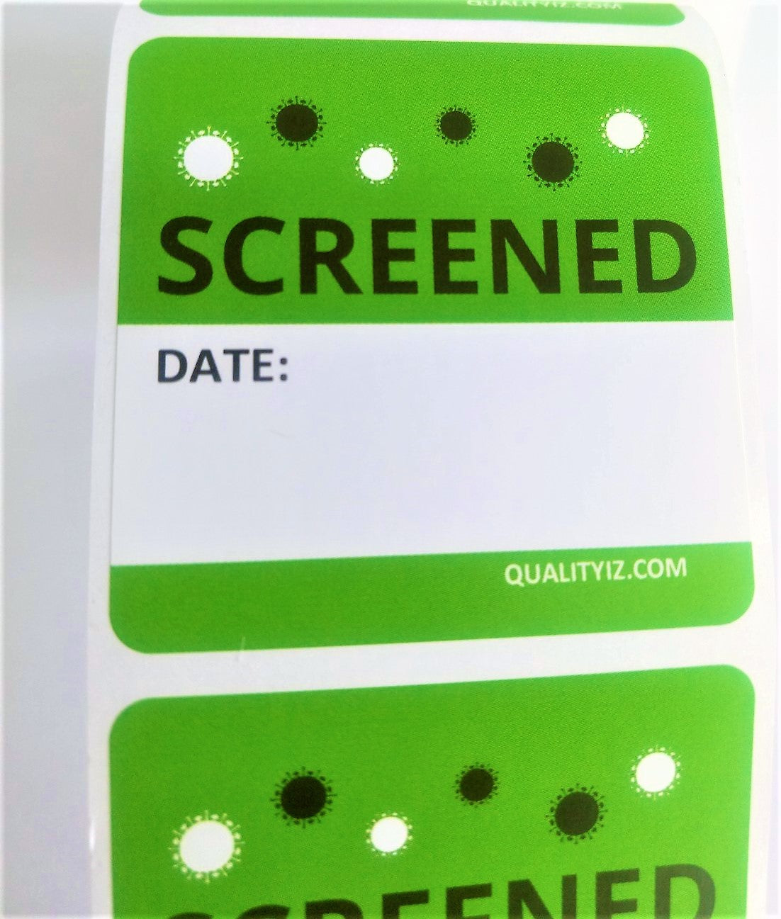 Screened Date, 2" x 2" Green Stickers (200/Roll)