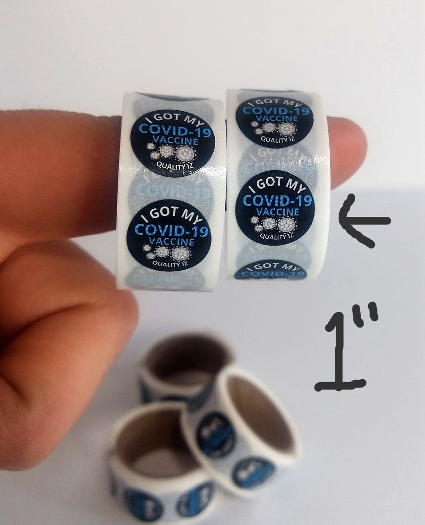 0.5", I Got My COVID-19 Vaccine, Stickers (Black; 100 Per Roll)