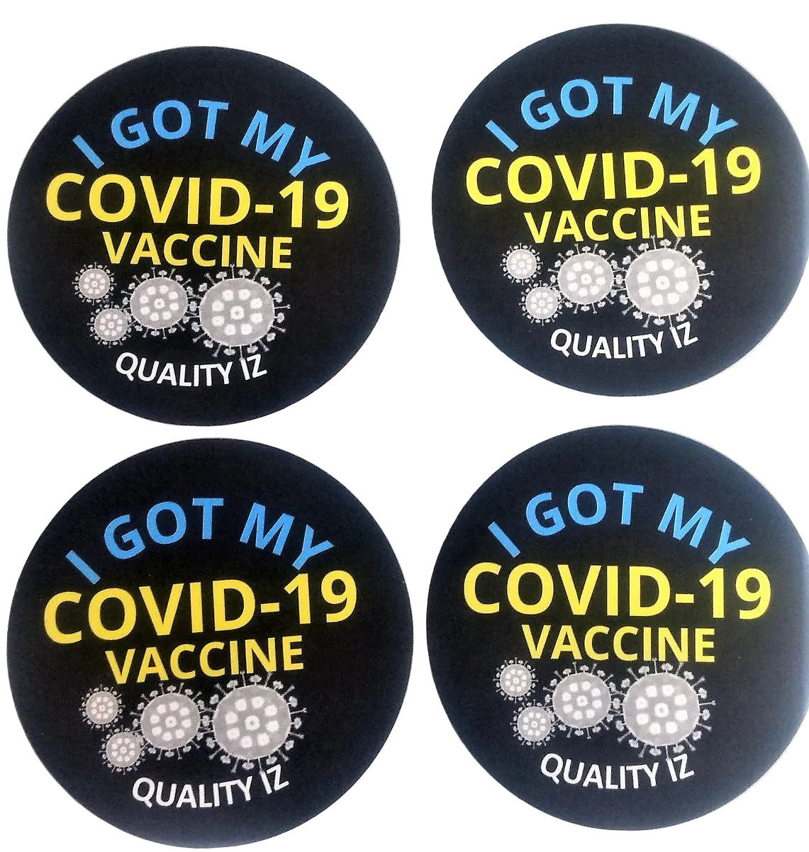 2", I Got My COVID-19 Vaccine, Stickers (Black; 50pk)
