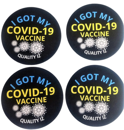 2", I Got My COVID-19 Vaccine, Stickers (Black; 50pk)
