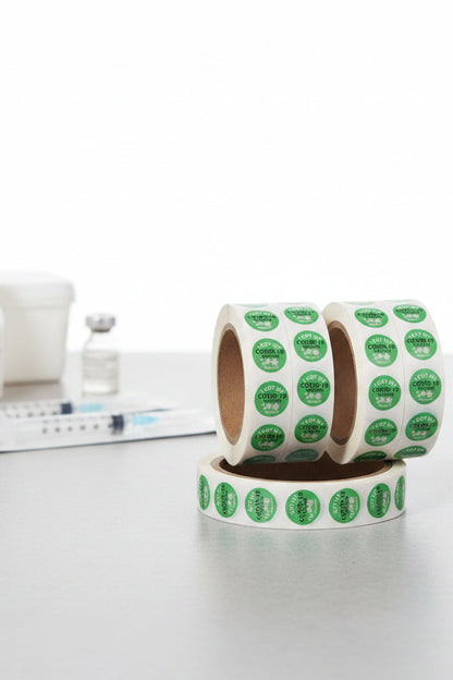 0.5", I Got My COVID-19 Vaccine, Stickers (Green; 100 Per Roll)