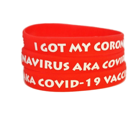 I Got My Coronavirus AKA COVID-19 Vaccine, 0.5" Width Wristbands (5-Pk)