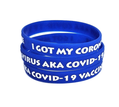 I Got My Coronavirus AKA COVID-19 Vaccine, 0.5" Width Wristbands (5-Pk)
