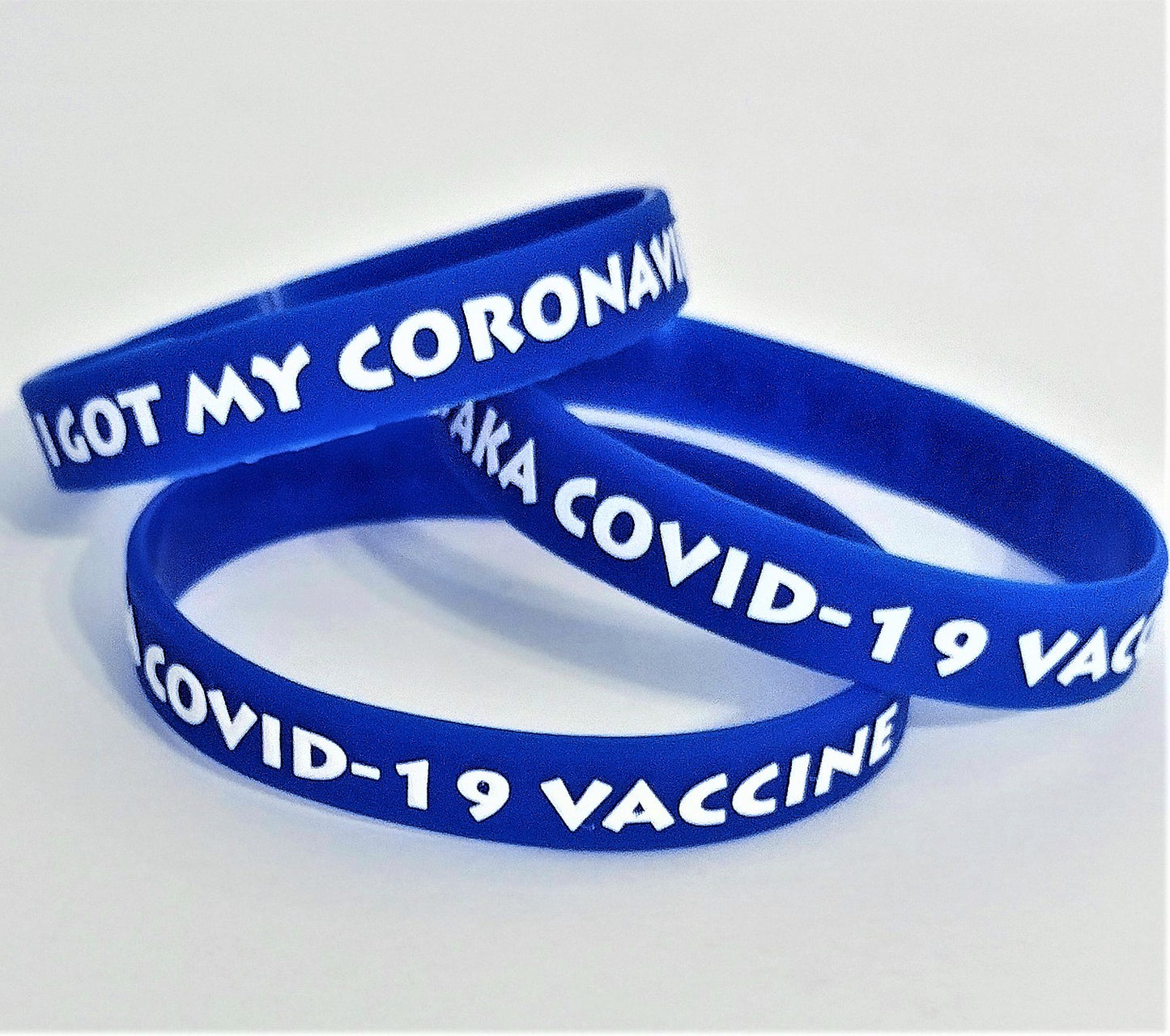 I Got My Coronavirus AKA COVID-19 Vaccine, 0.5" Width Wristbands (5-Pk)