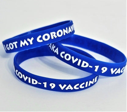 I Got My Coronavirus AKA COVID-19 Vaccine, 0.5" Width Wristbands (5-Pk)