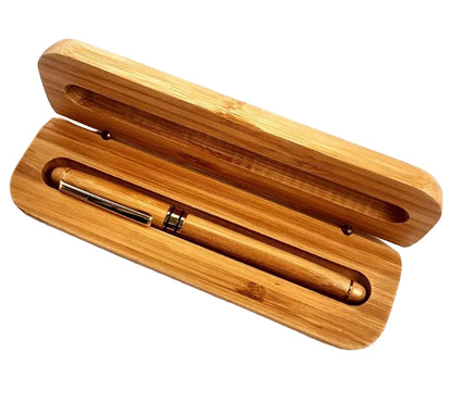 #1 Teacher, Heart Engraved Wood Pen & Matching Gift Box, Bamboo Set (Personalized Option)
