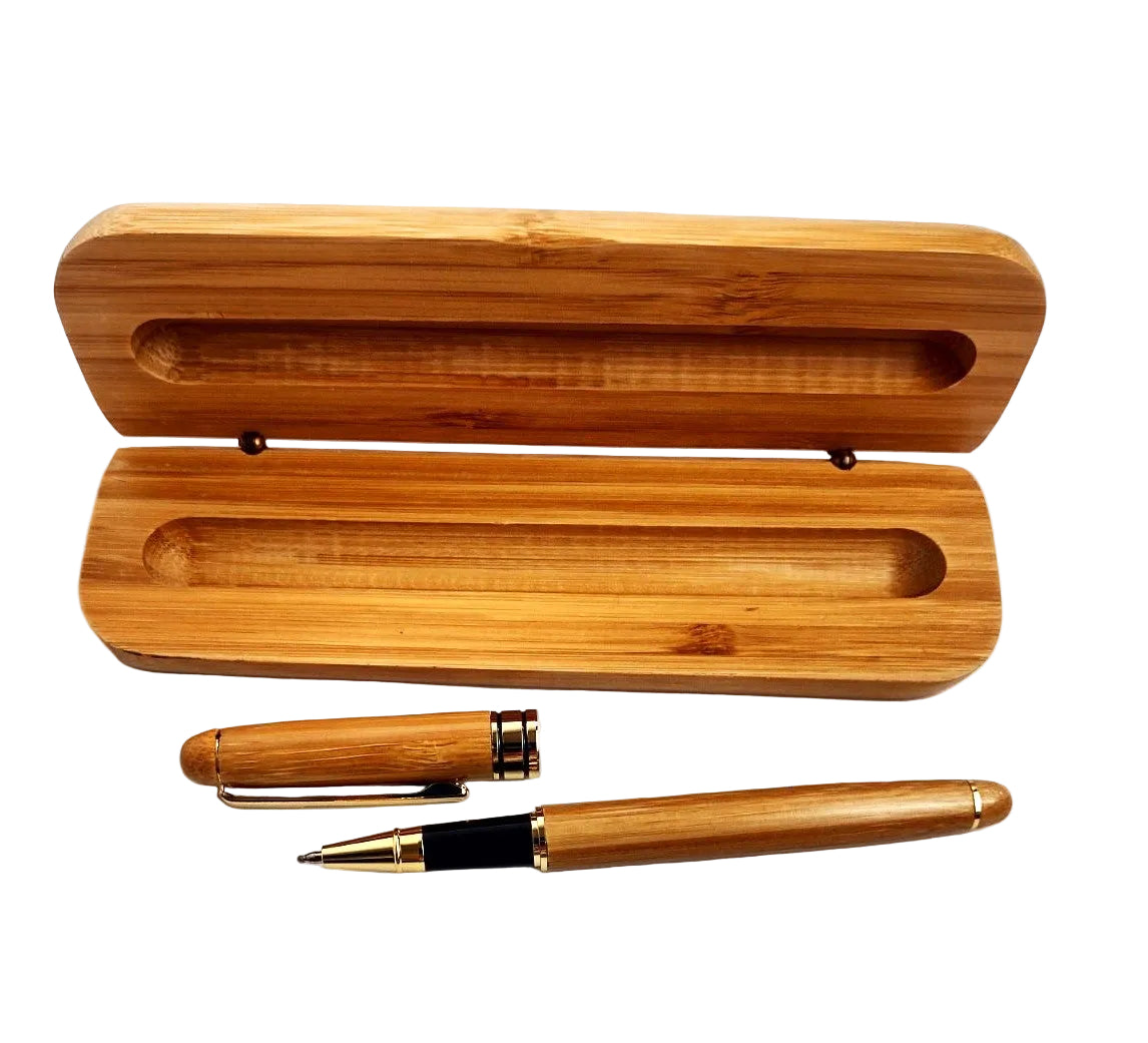Wood Pen & Matching Gift Box, Bamboo Set (Optional Engraving)