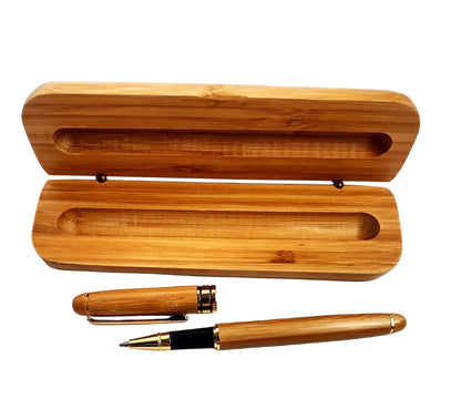Wood Pen & Matching Gift Box, Bamboo Set (Optional Engraving)