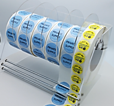 10 Inch, Heavy Duty Adjustable 6-Disk Label Dispenser, by Quality IZ