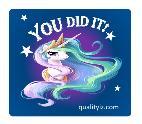 3x3" You Did it!, Unicorn High Quality Stickers (50-PK)