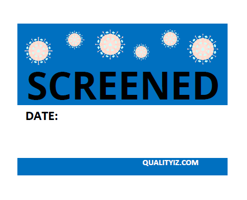 Screened Date, 2" x 2.5" Blue Stickers (200 Pk)