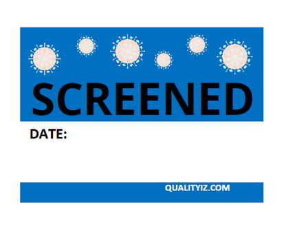 Screened Date, 2" x 2.5" Blue Stickers (200 Pk)