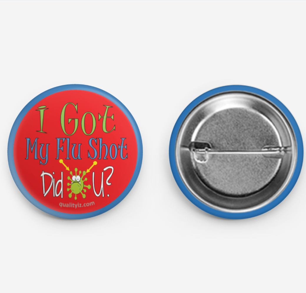 I Got My Flu Vaccine, Red 1.5" Pin-Back Buttons (10-Pk)