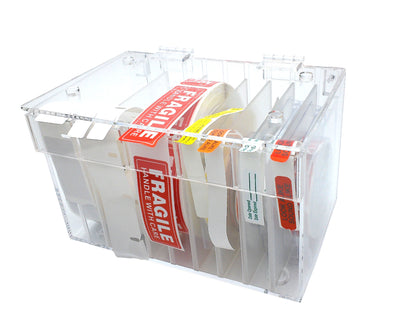 Adjustable Multi-Label Dispenser, Stack & Easy Peel Box (5 to 10 Rolls), By Quality IZ