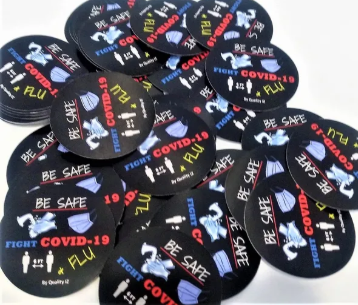 Be Safe Fight COVID-19 & Flu, 2" Circle Stickers (50-Pk)